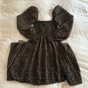 OPT maxi dress animal print, has a slit